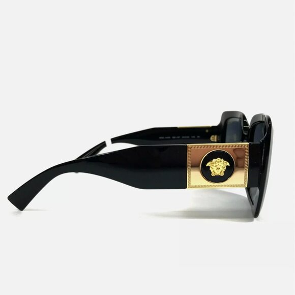 Versace Sunglasses Womens Black Gold Square with Gray Lenses main image 5